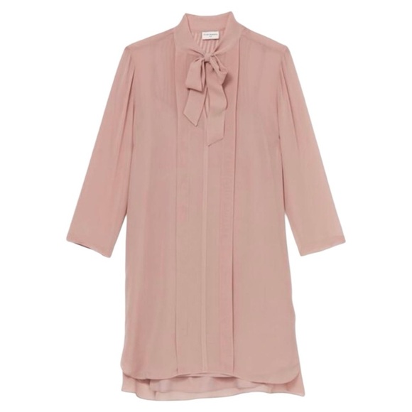 Club Monaco Silk Tunic Pintuck Seersucker Relaxed Fit Shirt Shift Mini Dress NEW - Picture 11 of 12